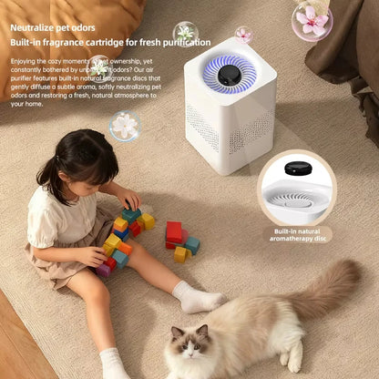 Smart Air Purifier Desktop Air Purification Eliminate Formaldehyde Smoke Dust Quickly Removes Odors with HEPA Filtration